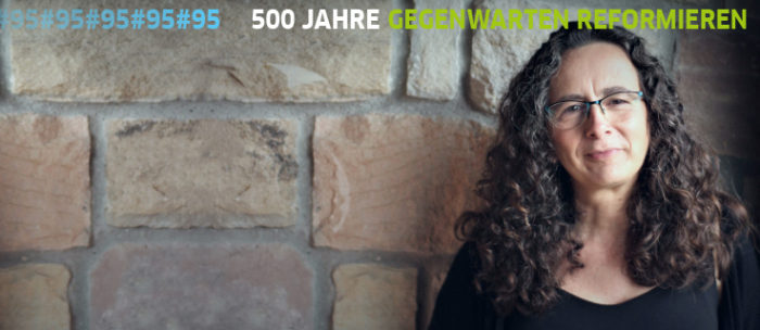 Ana Ruiz (Wor(l)ds Lab) in an event at the Goethe's Institute on the Reformation in the contemporay world
